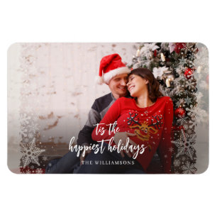 Christmas Holidays Photo Pregnancy Announcement Magnet