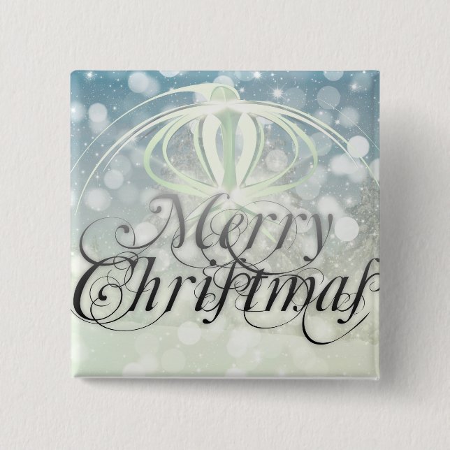 Christmas holidays pinback button (Front)