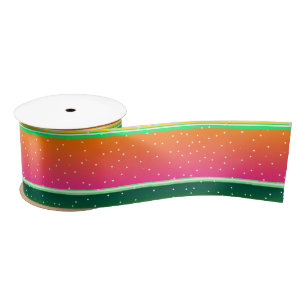Christmas Holidays pink red green creative striped Satin Ribbon