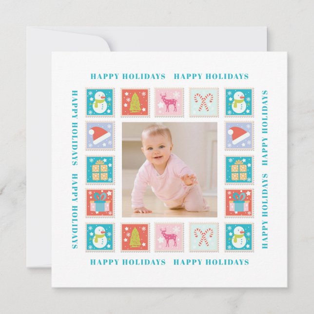 Christmas Holidays Postage Stamp Photo (Front)