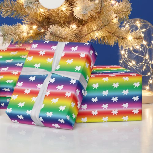 Christmas Holidays rainbow snowflakes pattern Wrapping Paper