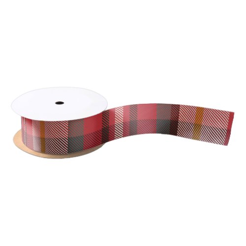 Christmas Holidays Red and Green Rustic Plaid Satin Ribbon