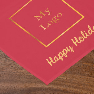Christmas holidays red gold salon business logo short table runner