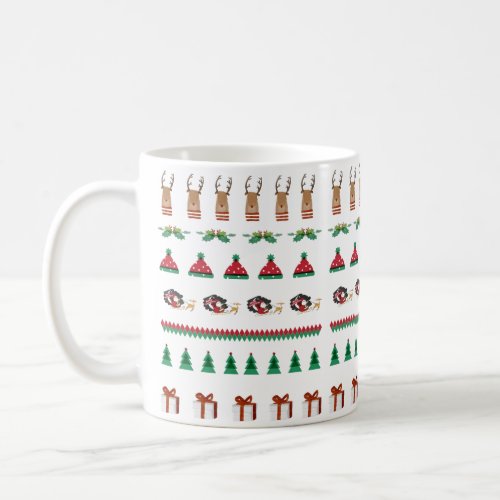 Christmas Holidays Red Green Coffee Cup Mug