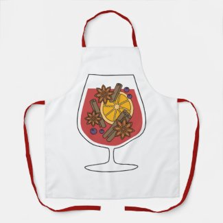 Christmas holidays red mulled wine spicy cocktail  apron