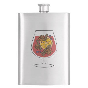 Christmas holidays red mulled wine spicy cocktail flask