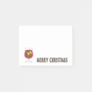 Christmas holidays red mulled wine spicy cocktail  post-it notes