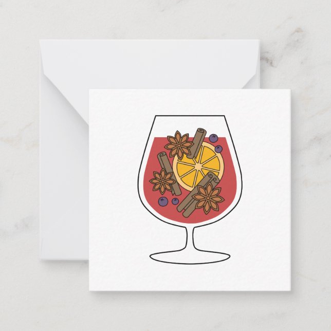 Christmas holidays red mulled wine spicy drink note card (Front)