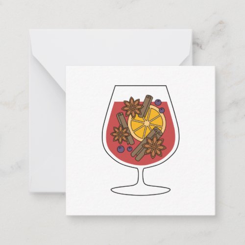 Christmas holidays red mulled wine spicy drink note card