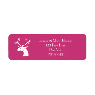 Christmas Holidays Reindeer Head Personalized Label