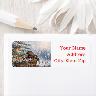 Christmas Holidays Return Labels Lab Puppies