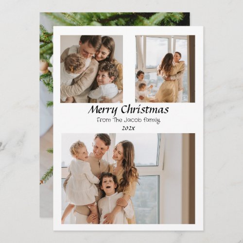  Christmas holidays Script Centered Three_Photo    Holiday Card