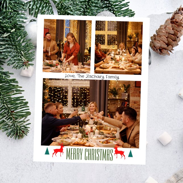  Christmas holidays Script Family Three Photo  Holiday Postcard (Creator Uploaded)