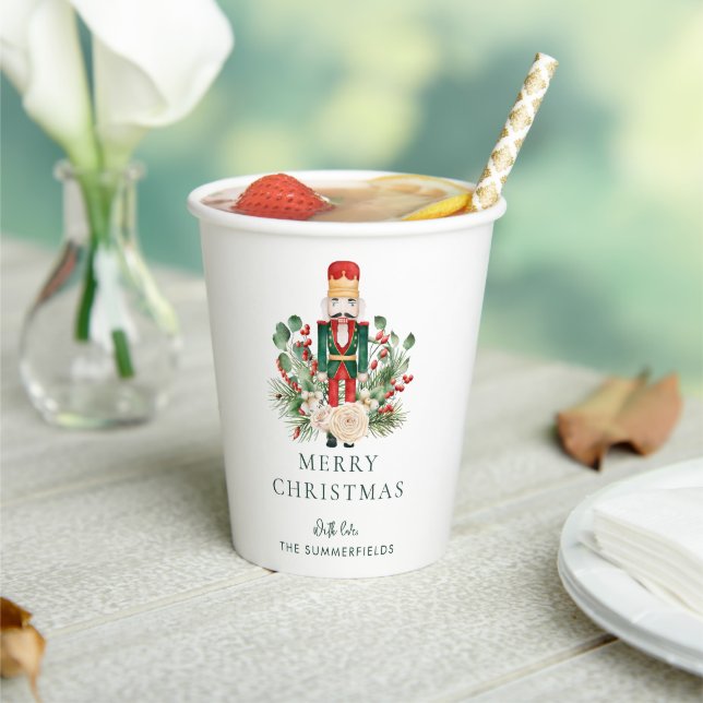 Christmas Holidays Script Festive Nutcracker Paper Cups (Insitu)