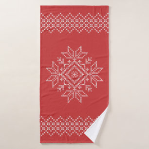 Christmas holidays season snowflake art bath towel