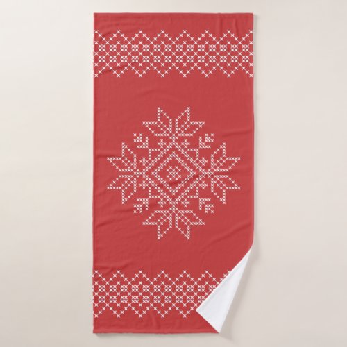 Christmas holidays season snowflake art  bath towel