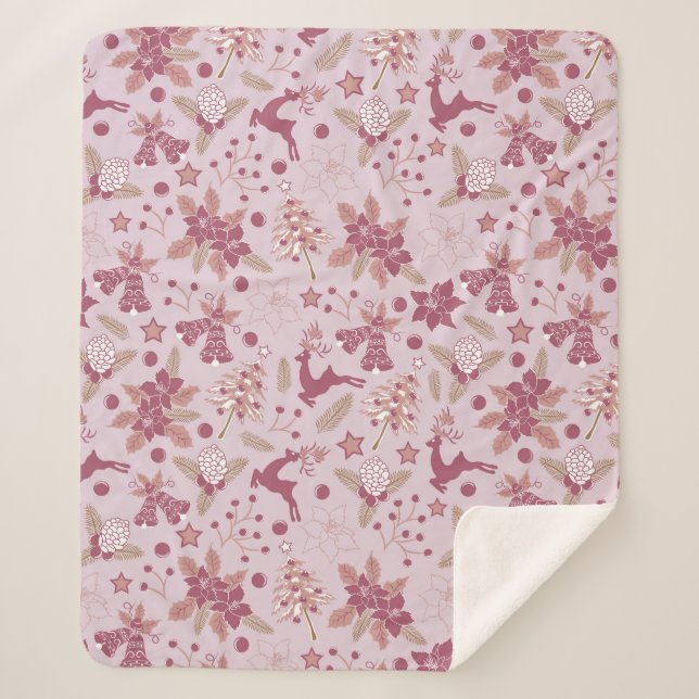 Christmas holidays sherpa blanket (Front)