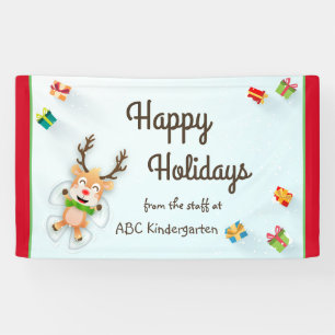 Christmas Holidays Snow Angel Reindeer Banner