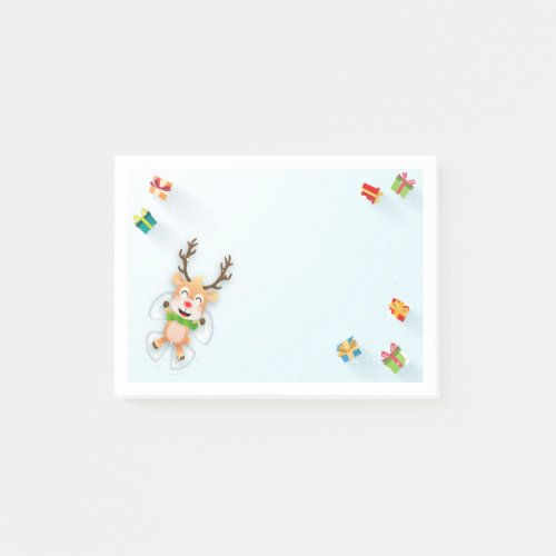 Christmas Holidays Snow Angel Reindeer Post_it Notes