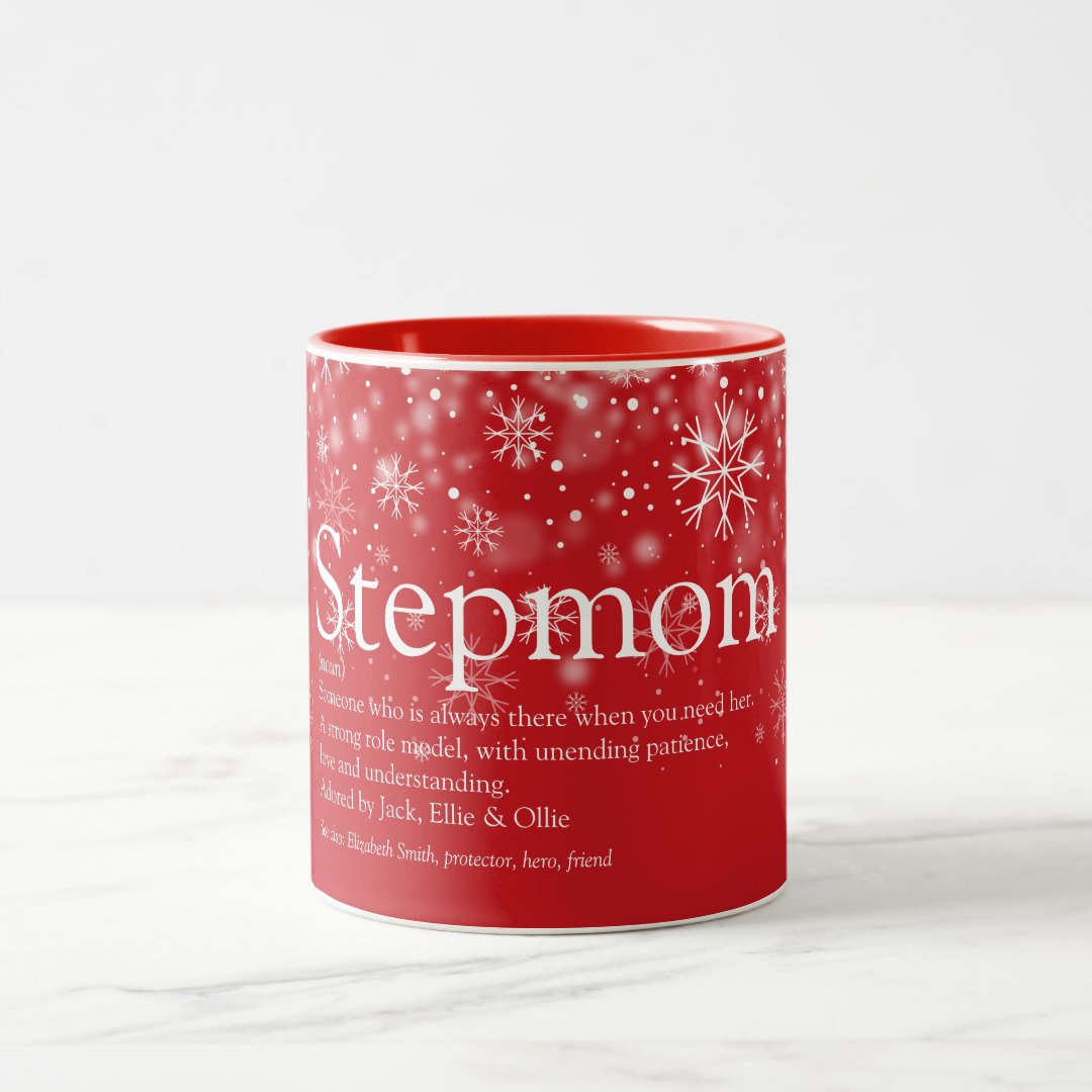 Christmas Holidays Stepmom Stepmother Definition Two Tone Coffee Mug