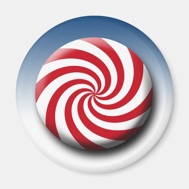 Christmas Holidays Winter Peppermint Candy Magnet (Front)