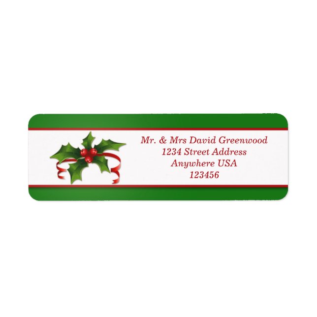 Christmas Holly address Label (Front)