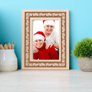 Christmas Holly and Berries Border Engraved Frames