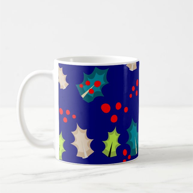 Christmas Holly and Berries  Coffee Mug (Left)