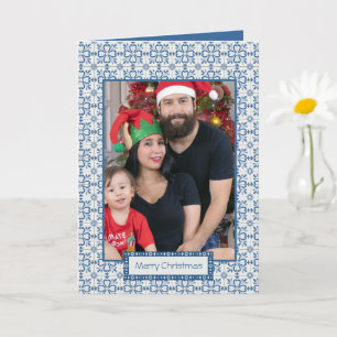Christmas holly and flowers petals tiles frame card