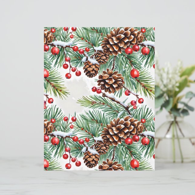 Christmas Holly and Pinecones (Standing Front)