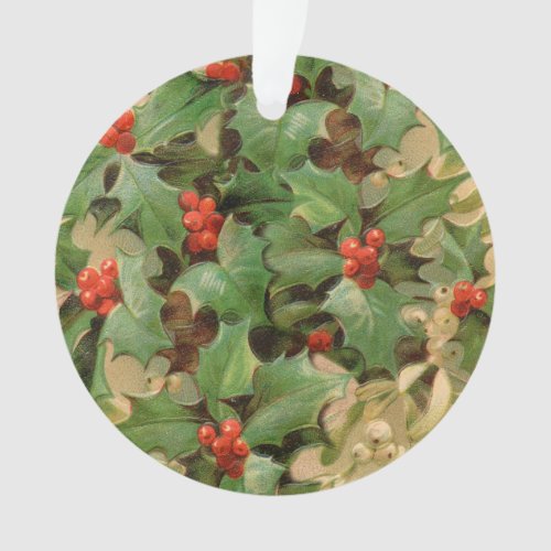 Christmas Holly Artwork Design Festive Pattern Ornament