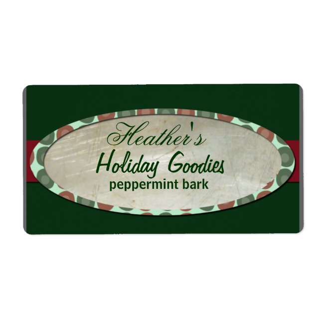 Christmas holly bakery label (Front)
