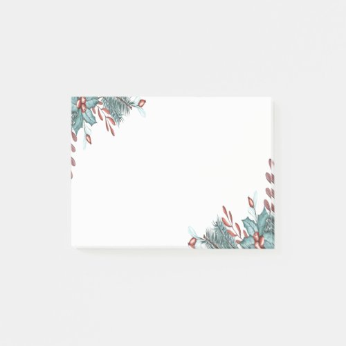 Christmas Holly Berries Branches Holiday Post_it Notes