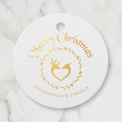 Christmas Holly Berries Foil Favor Tags