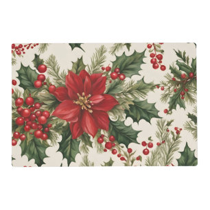 Christmas Holly & Berries Laminated Placemat