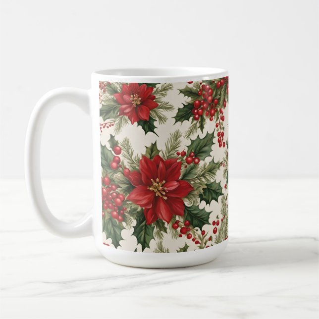 Christmas Holly & Berries Mug (Left)