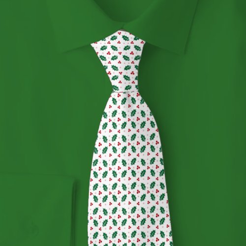 Christmas Holly & Berries Neck Tie