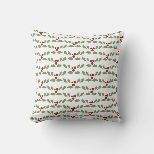 Christmas Holly Berries  Throw Pillow (Front)