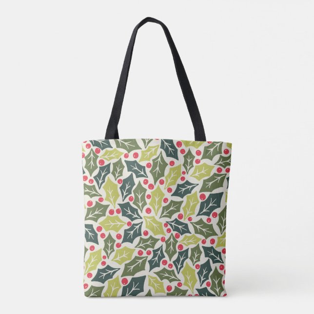 Christmas Holly Berries Tote Bag (Back)