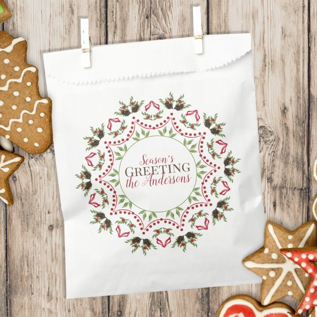 Christmas Holly Berries Winter Greenery Holiday Favor Bag (Creator Uploaded)