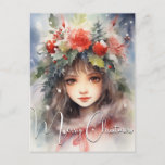 Christmas Holly Berry Fairy Holiday Postcard