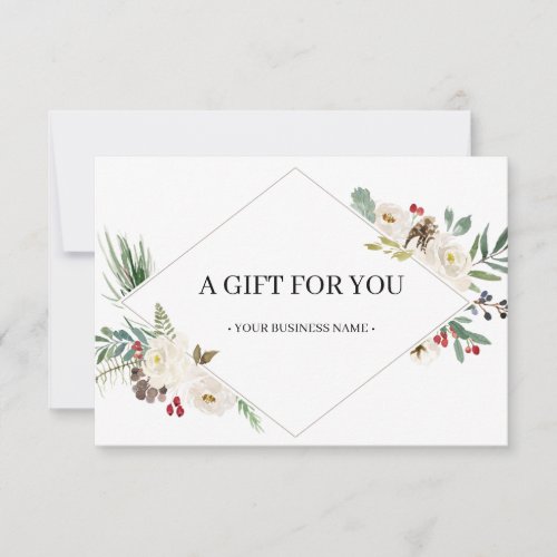 Christmas Holly Berry  Floral Gift Certificate