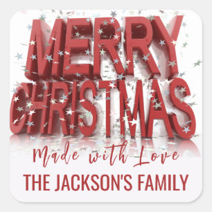 Christmas Holly Berry Homemade Food Holiday Baking Square Sticker