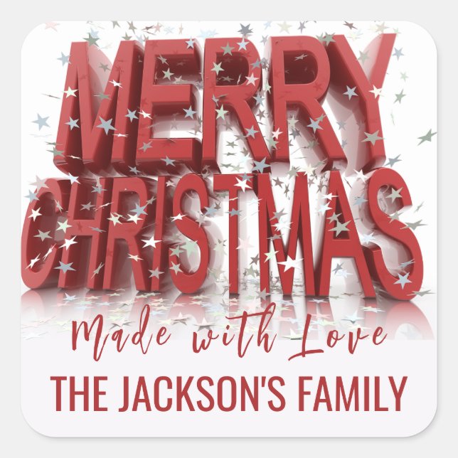 Christmas Holly Berry Homemade Food Holiday Baking Square Sticker (Front)