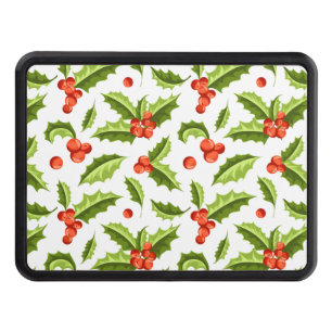 Christmas Holly Berry Pattern Hitch Cover