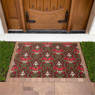 Christmas Holly Botanical Entryway Doormat