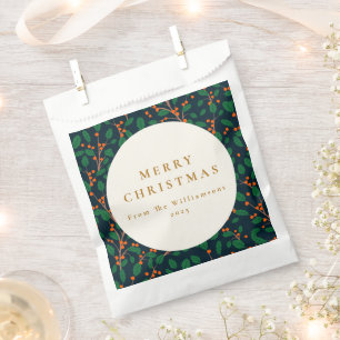 Christmas Holly Botanical Greenery Custom From Favor Bag