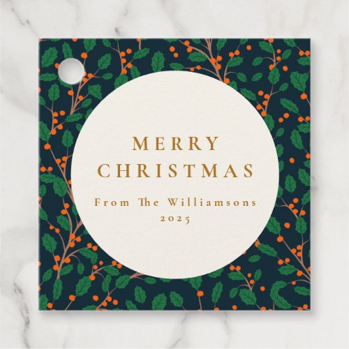 Christmas Holly Botanical Greenery Custom From  Favor Tags