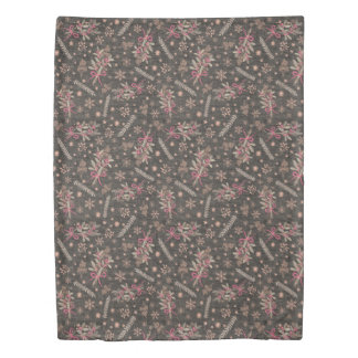 Christmas holly bouquet - Black Duvet Cover