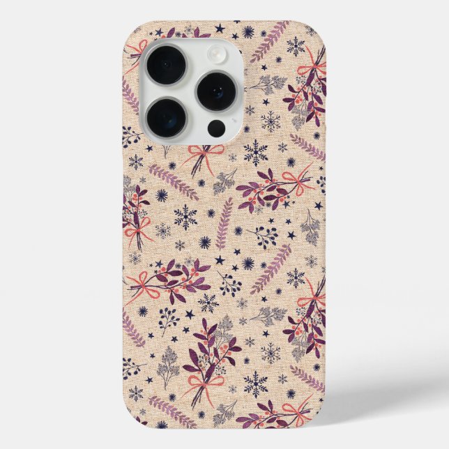 Christmas holly bouquet - Cream Beige Case-Mate iPhone Case (Back)